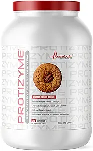 Metabolic Nutrition, Protizyme, 100% Whey Protein Powder, High Protein, Low Carb, Low Fat Whey Protein, Verdauungsenzyme, 24 Essential Vitamins and Minerals, Butter Pecan Cookie, 2 Pound (26 ser)