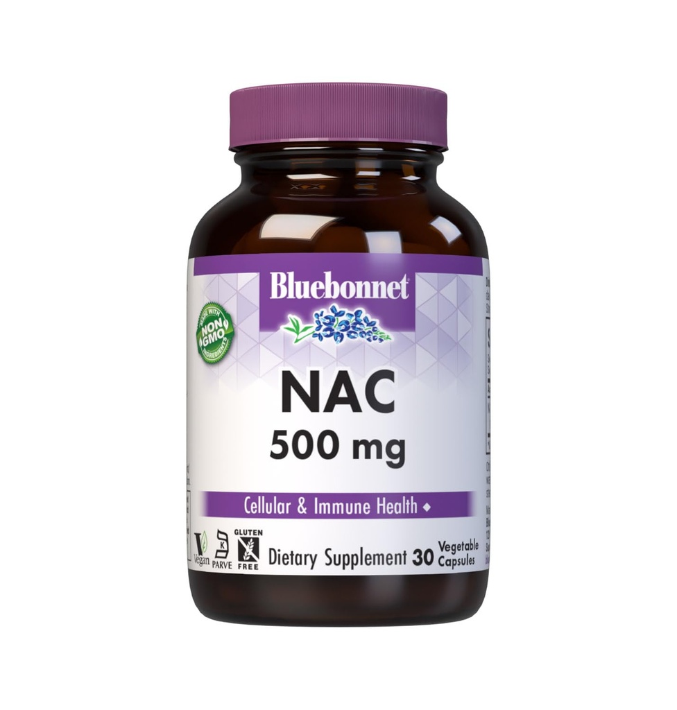 Bluebonnet NAC 500 mg Vitamin Kapseln, 30 Zähler