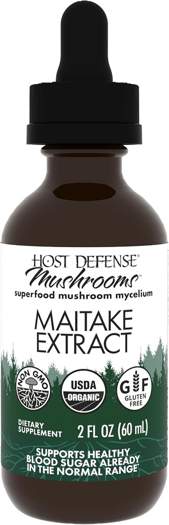 Host Defense Maitake Extract - Immune & Cellular Health Support - Kräuterergänzung mit Maitake Pilz & Pilz Mycelium - Liquid Supplement - 2 fl oz (60 Servierungen)*