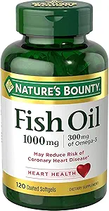 Nature's Bounty Fish Oil 1000 mg, Odorless, 120 Coated Softgels (Pack von 3)