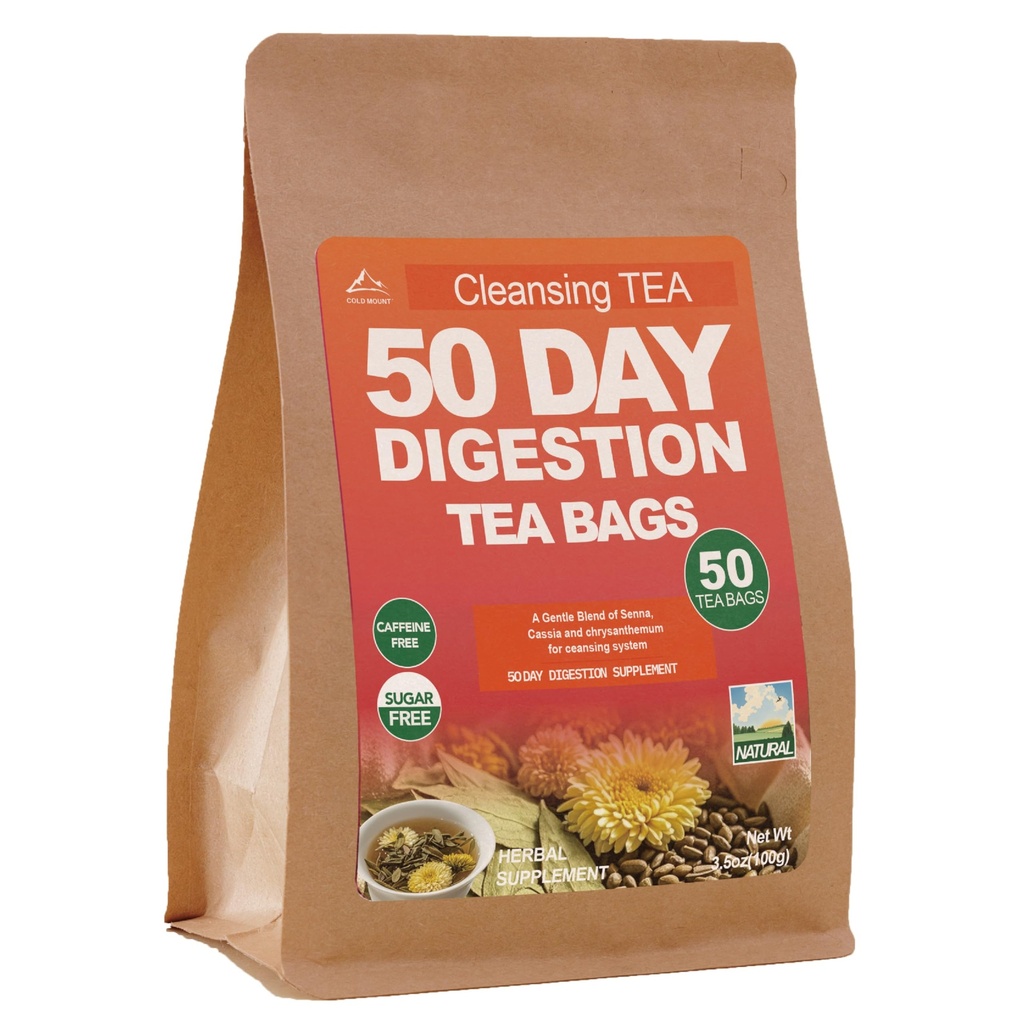 Cleansing Tea with Senna Leaves, Loose Leaf Herbal Tea, Cleanse and Detox, 50 Tea Bags