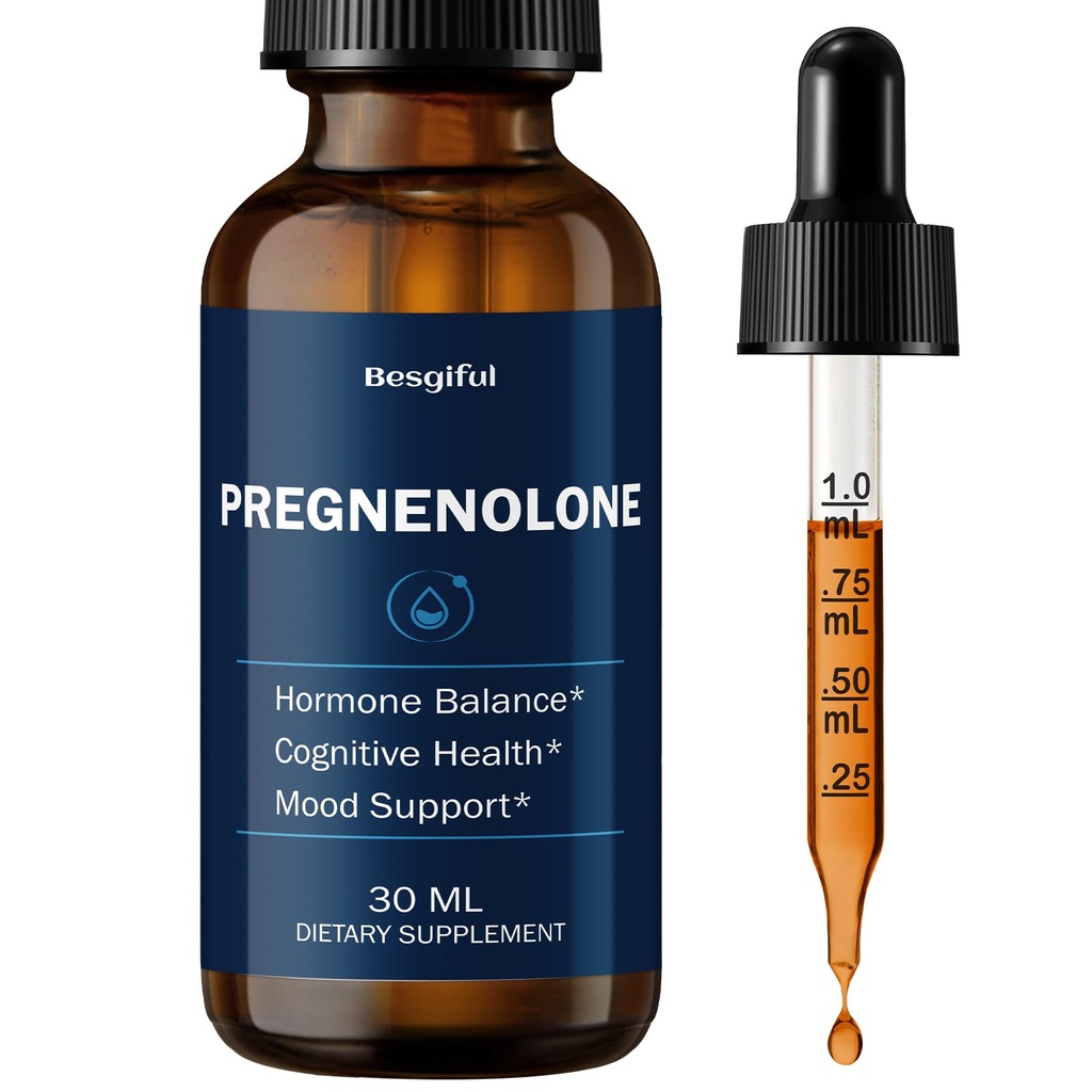 Liquid Pregnenolone Supplement, Sublingual Micronized Liquid for Hormone Balance, Memory & Focus Support, Promote Cognitive Health, Better Absorption Than Capsules, 30 ml