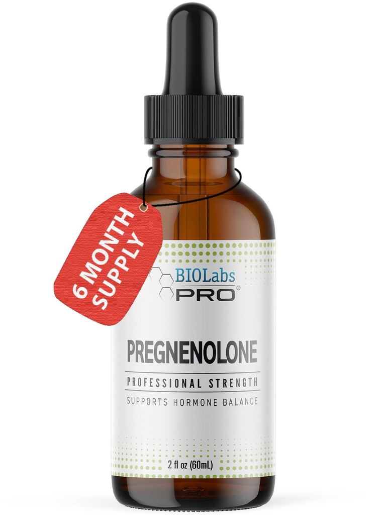 BIOLABS PRO Pregnenolone, Natural Bio-Identical Pregnenolone Oil, Supports Hormone Balance, 2oz Bottle - Six Month Supply