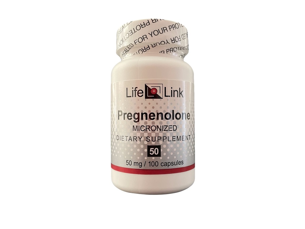 LifeLink's Pregnenolone | 50mg x 100 Capsules | Immune System Support, Anti-Aging, Memory, Cognition | Gluten Free & Non-GMO | Made in the USA