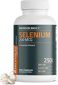 Bronson Selenium 200 mcg Immun- & Antioxidans Support Essential Mineral, 250 vegetarische Tabletten