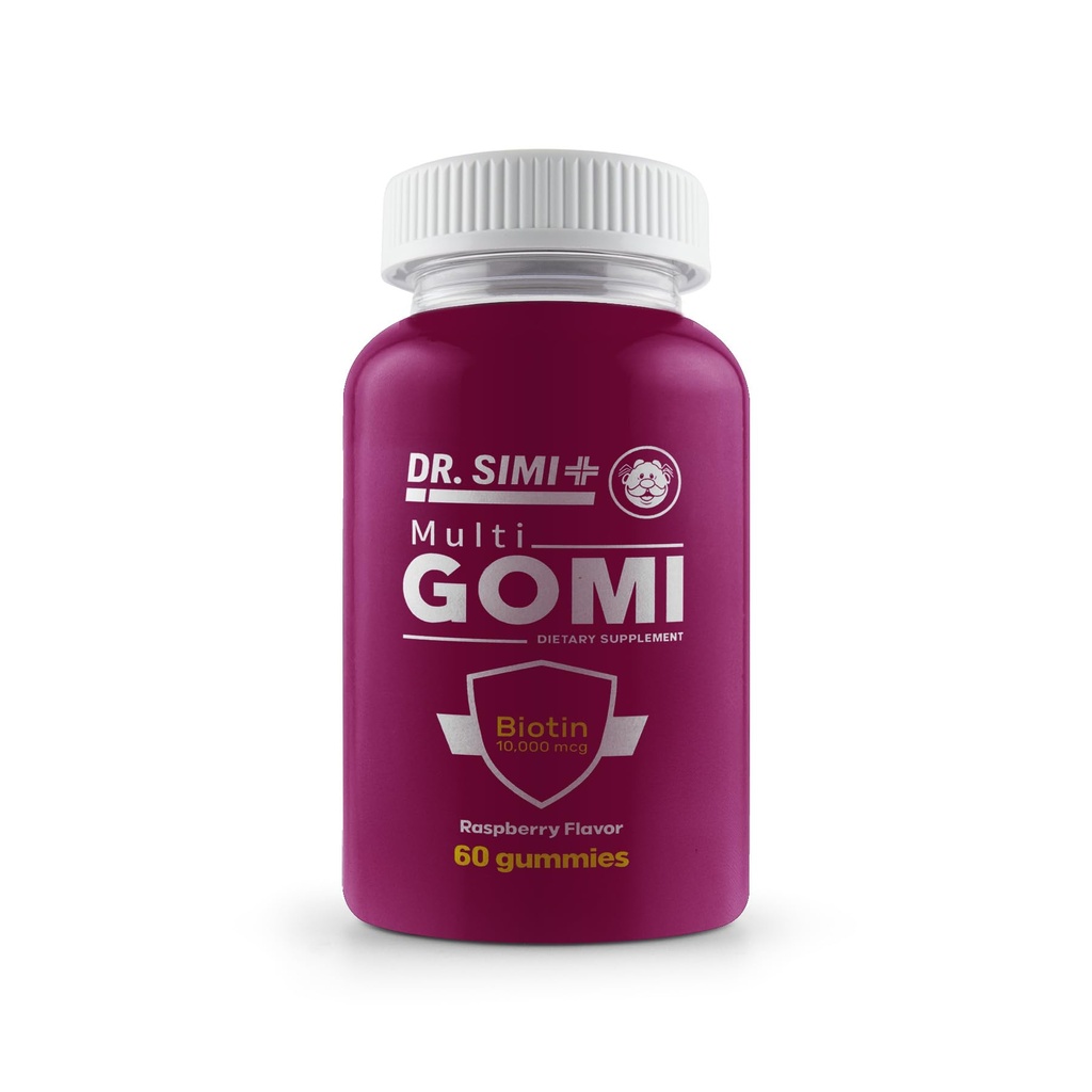 Dr. Simi Biotin 10,000 mcg Gummies – Extra Strength Hair, Skin & Nails Support | Raspberry Flavor | Vegan, Non-GMO, Gluten-Free Beauty Supplement for Daily Glow