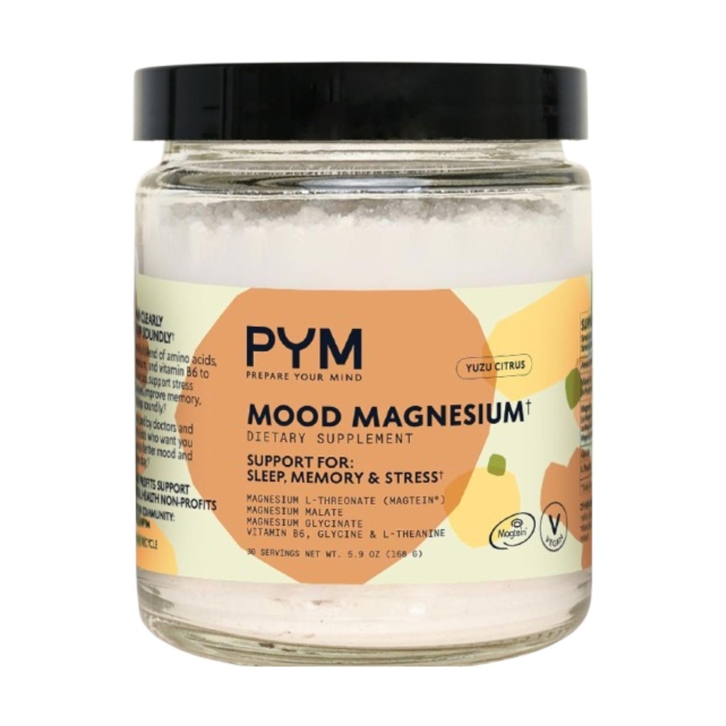 PYM Mood Magnesium Pulver (30-Servings) Magnesium Glycinat, L-Threonat & Malate Pulver | Aid & Mood Unterstützung Ergänzung für Stress