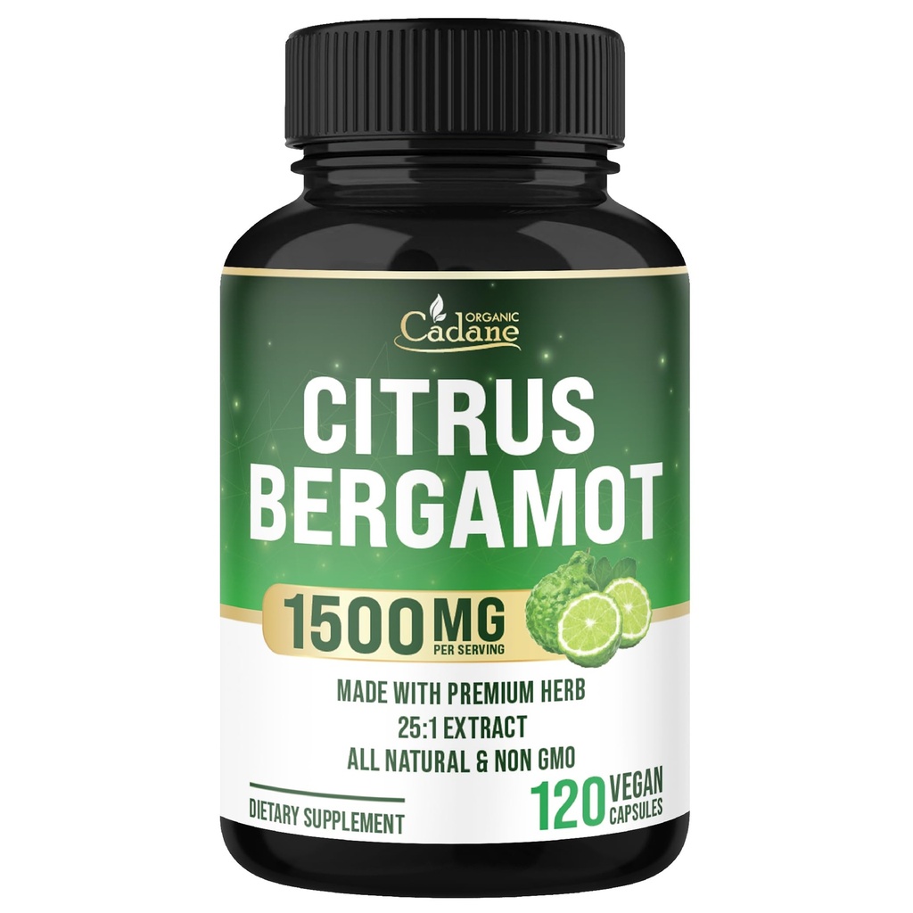 Cadane Citrus Bergamot Supplement | Heart & Immune System | Vegan, Non-GMO – 120 Capsules – 40-Day Supply