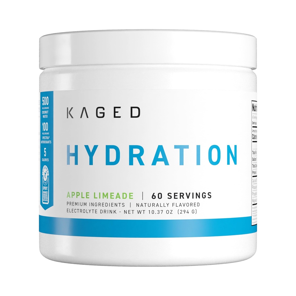 Kaged Elektrolyt Hydration Pulver Hydracharge Apple Limeade Sportgetränk für Männer und Frauen Pre, Post, Intra Workout Supplement 60 Servierungen