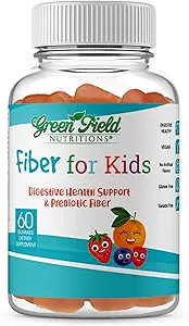 Greenfield Nutritions: Halal Fiber Gummis für Kinder von Präbiotischer löslicher Chicory für Verdauungs- & Gut-Unterstützung, Immununterstützung, Non-GMO, Gelatin Free, Gluten Free 60 Counts, Halal Kids Vitamins