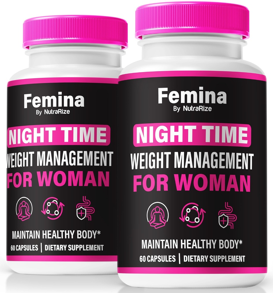 NutraRize (2 Pack) Femme Nighttime Fat Burner - Premium Weight Loss Formula for Women with Ingredients to Help Support Overall Health, Fitness & Well-Being, Easy-to-Swallow Keto Pills (120 Capsules)