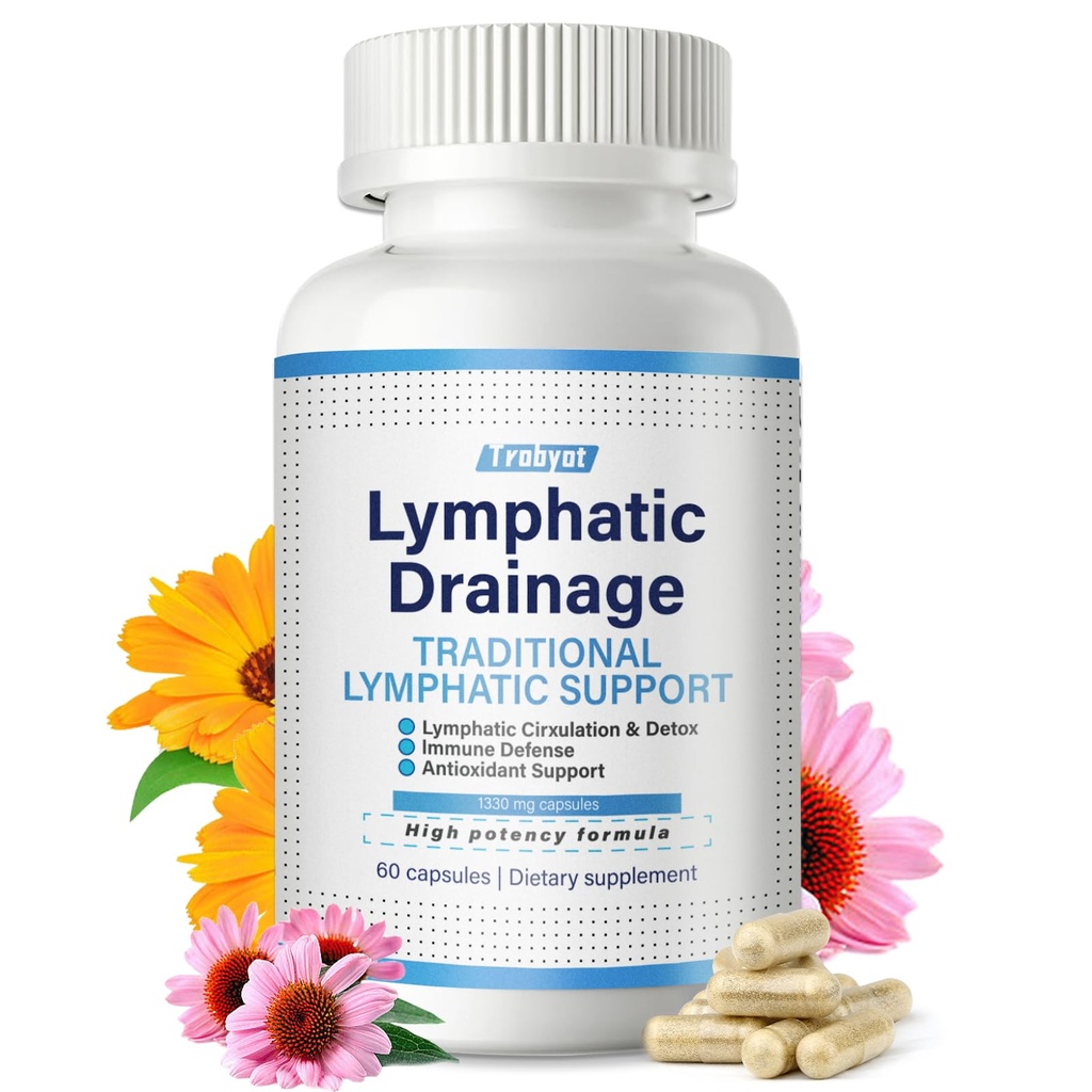 Lymphatic Drainage Capsules for Sedentary Lifestyles | Lymphatic Support Supplement with Dandelion & Cleavers | Supports Fluid Balance, Digestion & Circulation | Non-GMO, Vegan | 60 Count