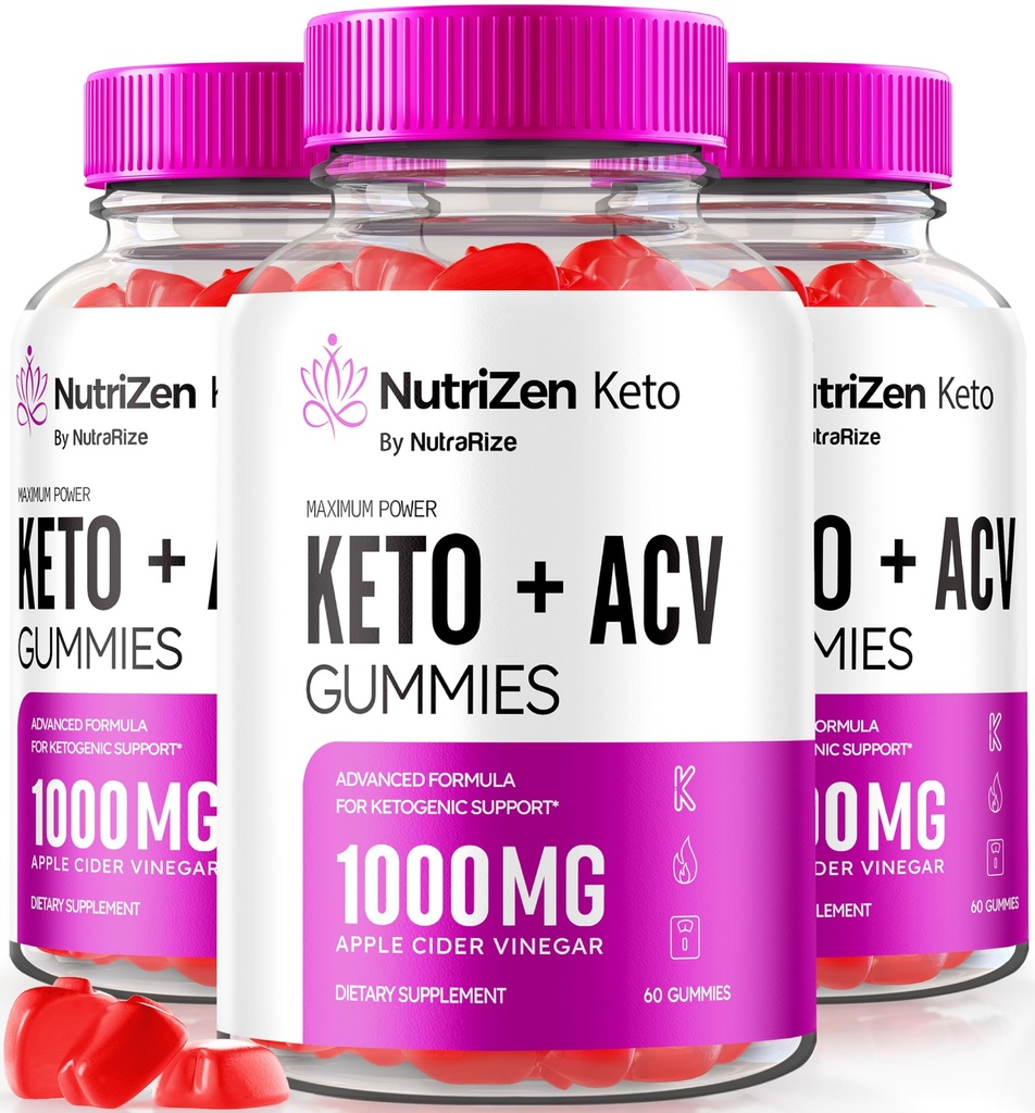 NutraRize (Pack of 3 Nutrizen Keto ACV Gummies for Advanced Weight Loss, Maximum Strength, Nutrizen Keto + ACV 525mg Gummy(180 Gummies)
