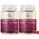 Apfel Apfelessig-Gummi mit der Mutter-Natur-Energie-Ergänzung ACV-Gummien mit Mutter für Körper reinigen Immununterstützung und Gut Gesundheit-Delicious Gummy ACV-Ergänzung mit Rübenwurzelpulver 2 Packung
