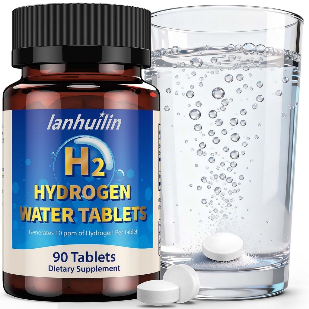 Hydrogen Water Tablets with 150MG Magnesium, 10 PPM H2 Hydrogen Tablets for Drinking Water, Rich in Antioxidants, Supports Cellular Health, Recovery, Immune & Brain Cognitive Function (90 Servings)
