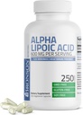 Bronson Alpha Lipoic Acid 600mg Free Radical Scavenger unterstützt Gesundheit - Non-GMO, 250 vegetarische Kapseln (125 Portionen)