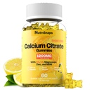 Sugar Free Calcium Citrate Gummies 1200mg mit Vitamin D3 K2, Magnesium, Zink, MSM für Männer & Frauen, Knochen, Muskel, Immununterstützung, Ultimate Absorption Calcium Supplement, Vegan, 60 Zähler
