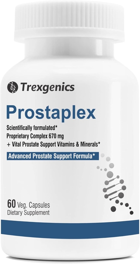Trexgenics PROSTAPLEX Advanced Prostate Health with beta-sitosterol, Saw Palmetto Stinging Nettle Pygeum Pumpkin Turmeric Quercetin lycopene Selen Vitamin D3 Zink Boron und K2-7 (60 Veg Capsules)