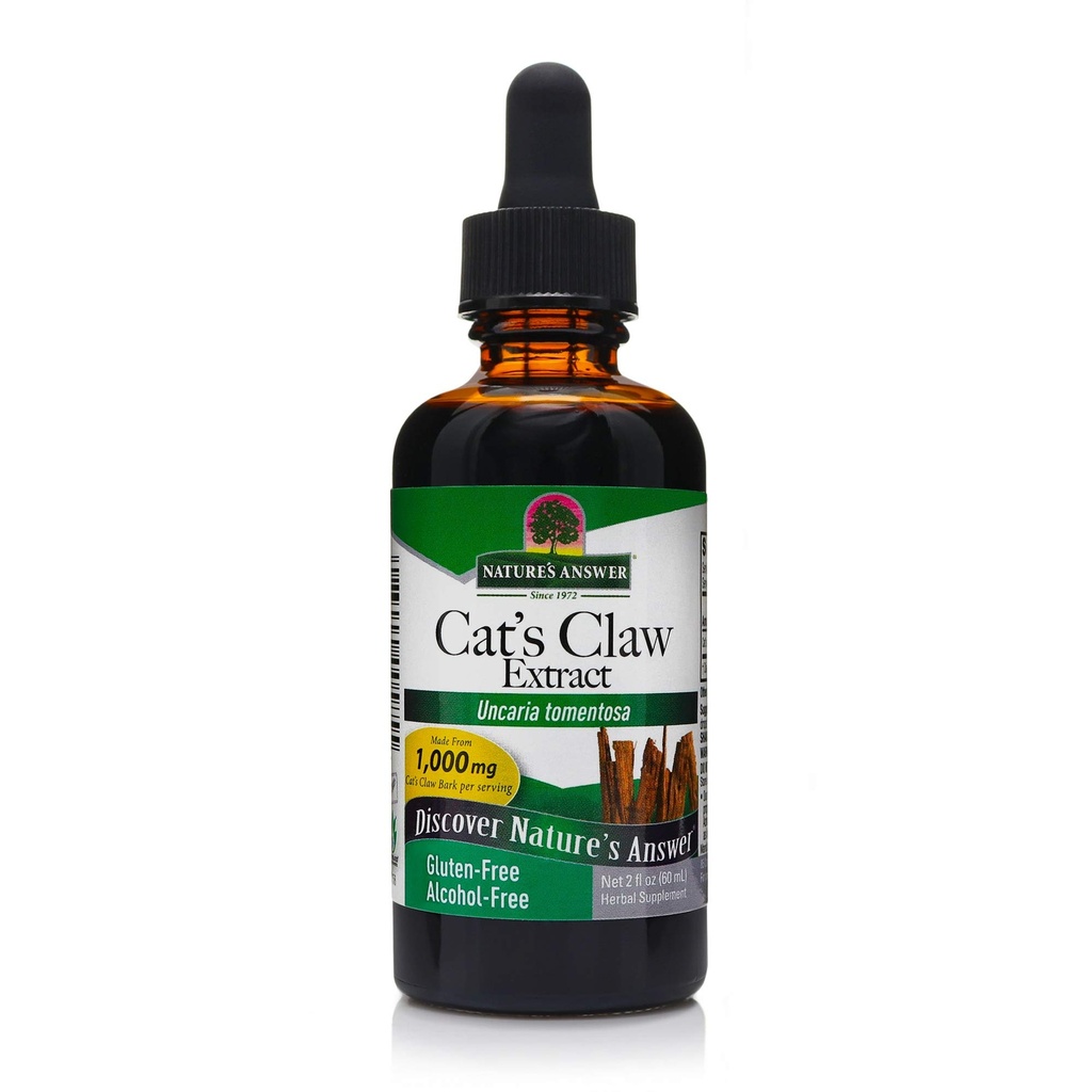 Nature's Answer Cat's Claw Inner Bark | Supports Healthy Joint & Muscle Function | Gluten-Free, Alcohol-Free, Vegan, Kosher Certified & No Preservatives 2oz (2 Pack)