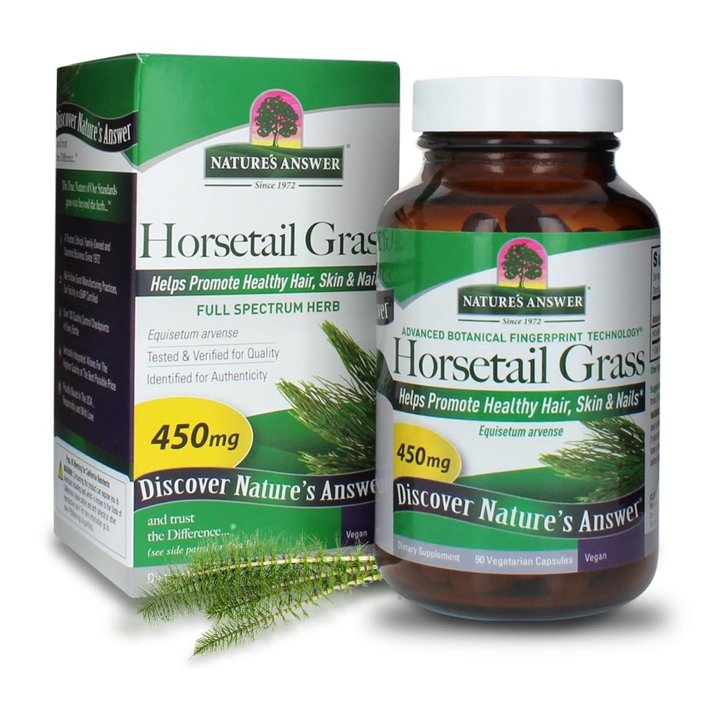 Nature's Answer Horsetail Herb Capsules 90 Count | Hair, Skin, & Nails Support | Promotes Urinary Tract Health | Strengthen Joints (Pack of 1)
