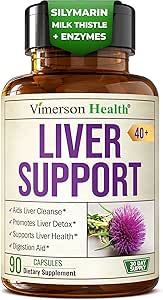 Vegan Liver Cleanse Detox & Repair – Dandelion Root Supplement mit Milchdistel & Artichoke Extrakt für Enzymunterstützung, Energie & Gesunde Verdauung – Herbal Liver Support Supplement. 90 Kapseln, 40+