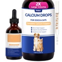 Wellix 4.06 fl oz Calcium Liquid for Dogs & Cats – with Collagen, Vitamin C & D3 – Daily Cat & Dog Calcium Supplement to Support Strong Bones,Whelping Labor, Muscles & Calcium Absorption