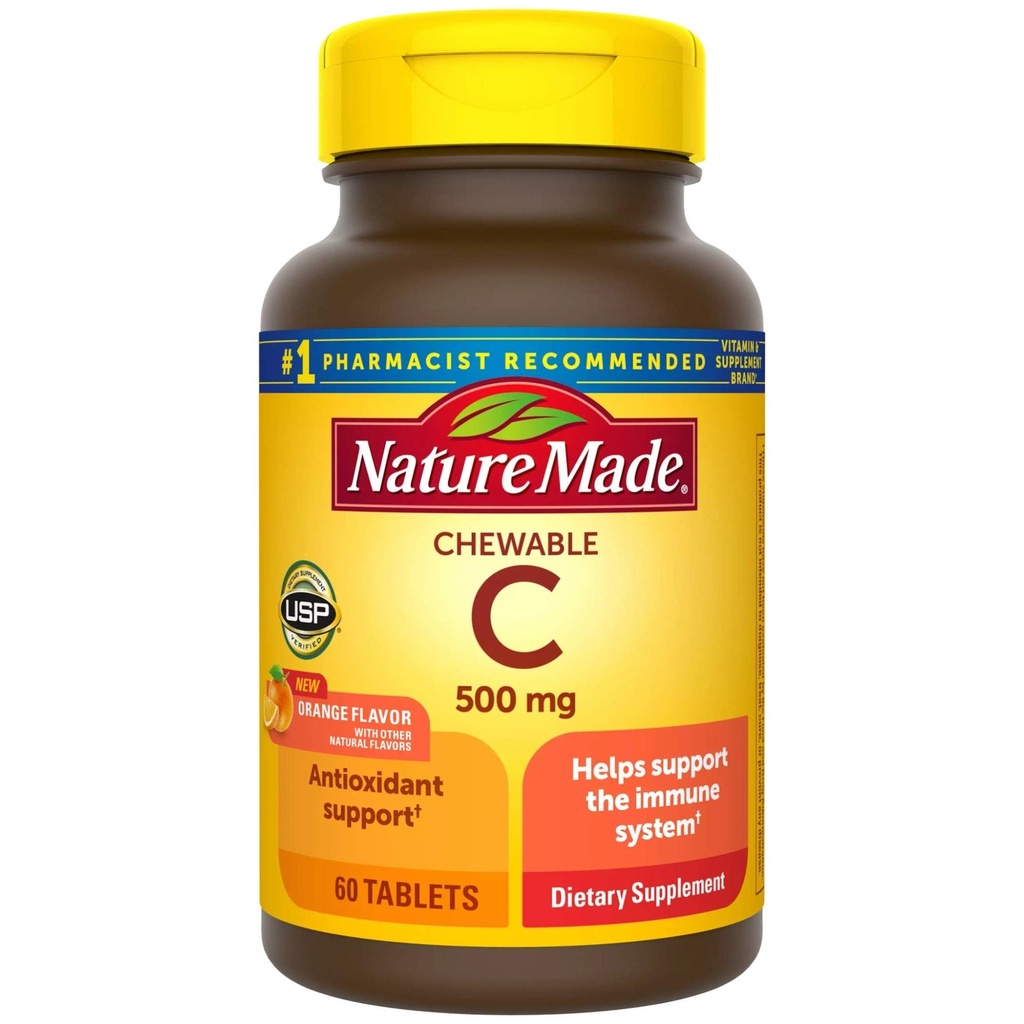 Nature Made Chewable Vitamin C 500 mg Tablets, 60 Count to Help Support the Immune System? (Pack of 3)