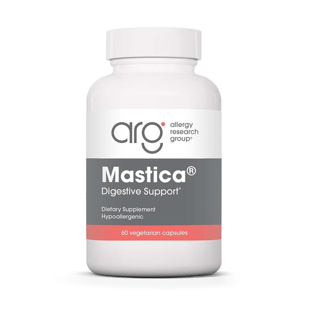 Allergy Research Group ARG Mastica Digestive Support - Supports Digestive Comfort - Delivers 1000 mg Chios Mastic Gum Resin per Serving - Vegetarian & Hypoallergenic - 30 Servings - 60 Capsules