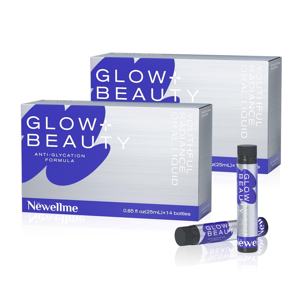 NEWELLME Liquid Collagen Shots with Hyaluronic Acid, 18,000mg Multi Collagen Peptides, Sugar Free Ready-to-Drink Collagen Supplement for Hair Skin Nails, 28 Bottles
