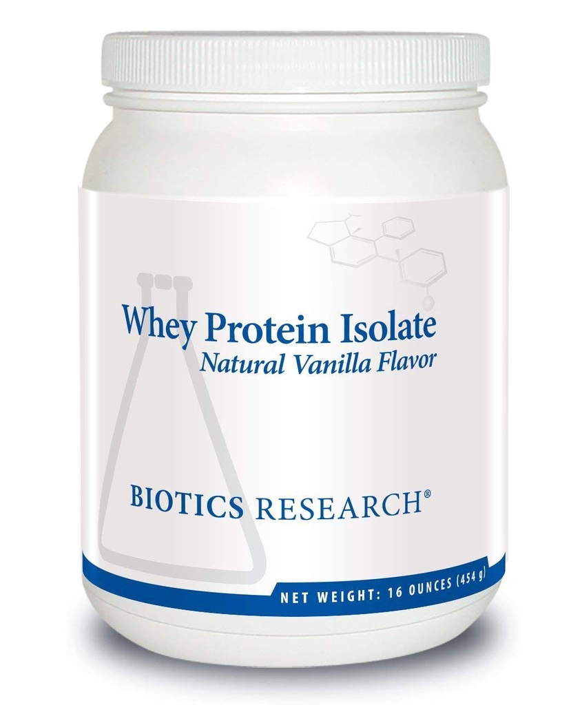 BIOTICS RESEARCH - Whey Protein Isolate 16 oz (Vanilla) Pure undenatured whey Protein Isolate, Fast-Absorbing, Easily digestible Protein Powder Supports Muscle Building & Recovery, 16 oz