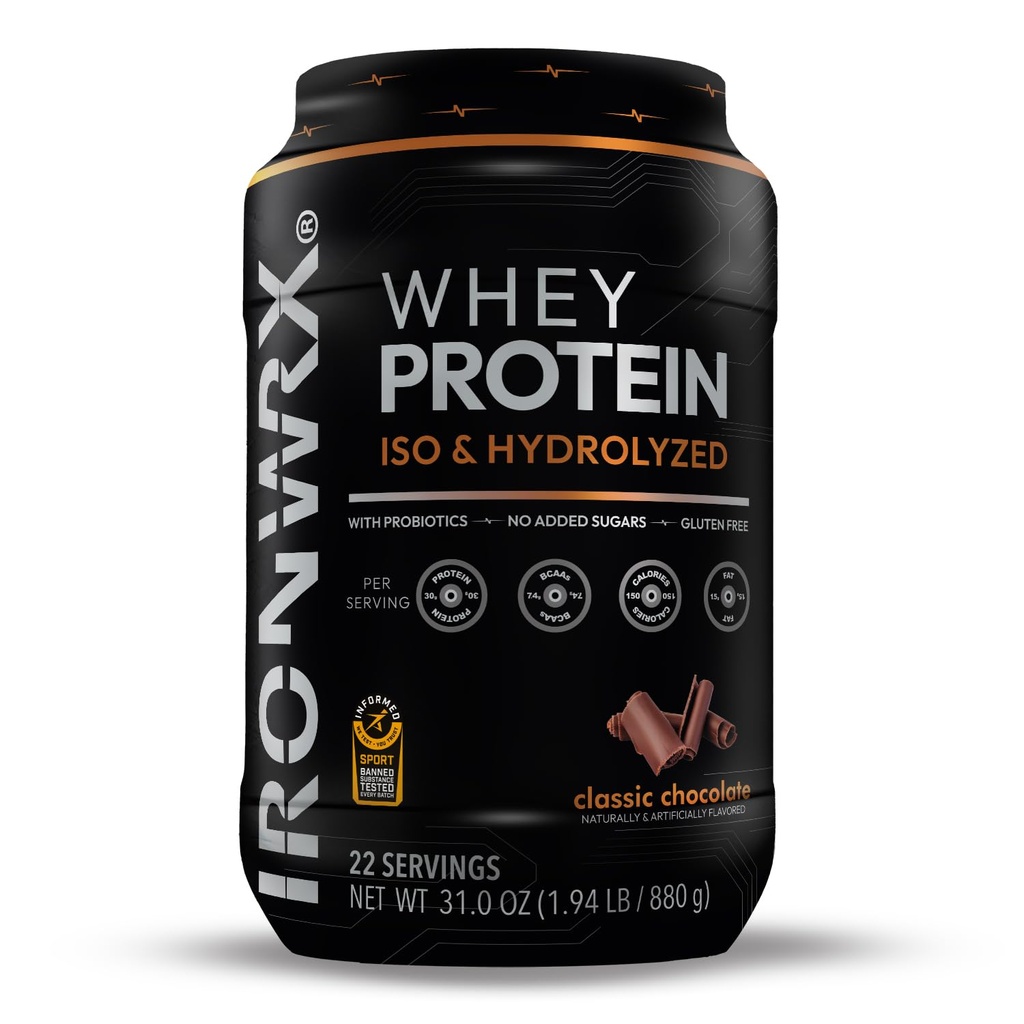 100% Hydrolyzed Whey Protein Isolate | 30g Protein, 7.4 g BCAAs | Chocolate | Informed Sport Certified Banned Substance Free | Low Carb, Keto Friendly, Fast Absorbing Powder | 22 Servings