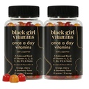 Black Girl Vitamins Once a Day - Womens Multivitamin Gummy - Vitamin A, B, C, E and Zinc. Multivitamin for Women, Immune Support. Vegan, Gluten-Free. Made in The USA (60 Day Supply, Strawberry)