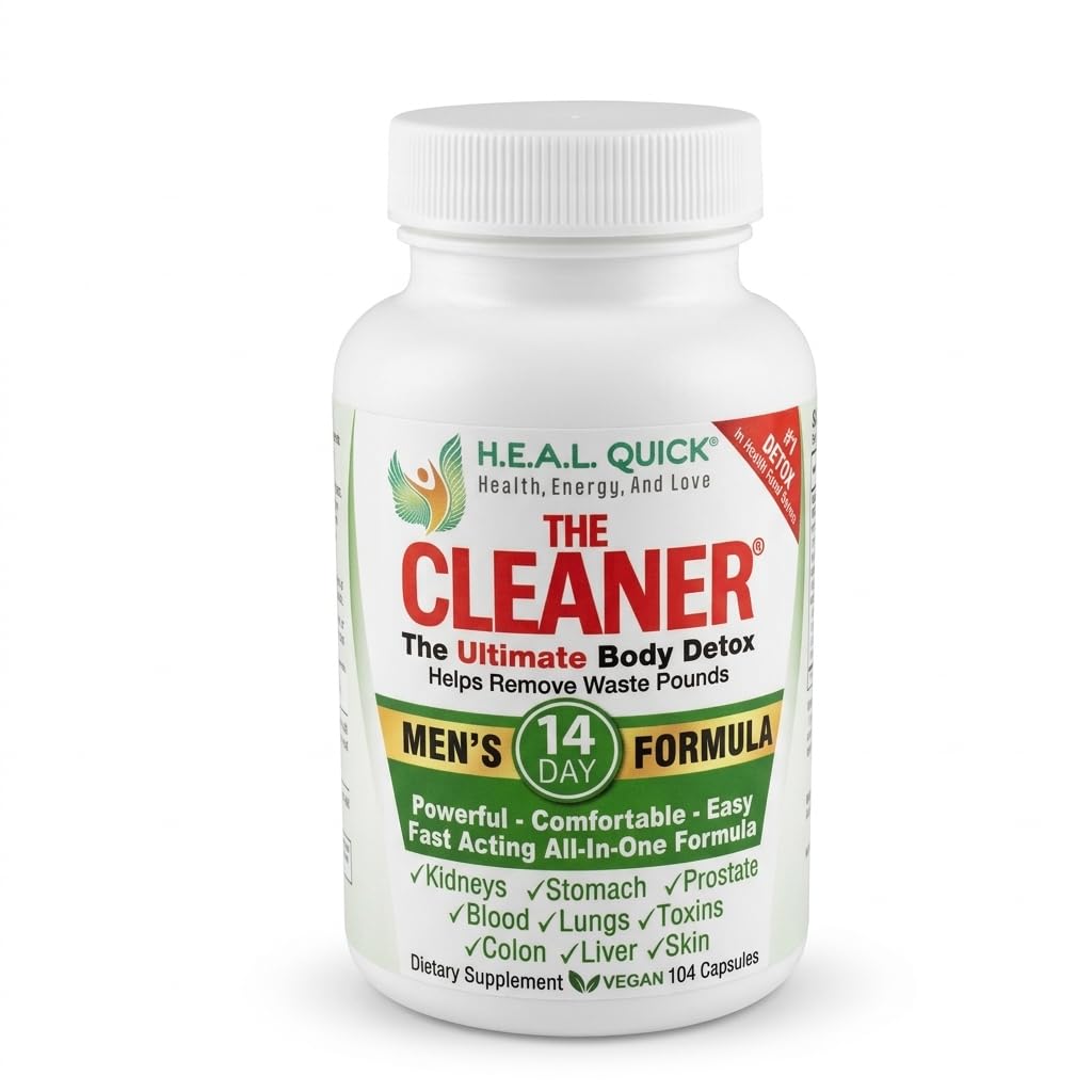 CenturySystemsBrand The Cleaner Detox, 104 Vegetarian Capsules(2 Pack), Powerful 14-Day Complete Internal Cleansing Formula for Men, Support Digestive Health, Powerful, Comfortable