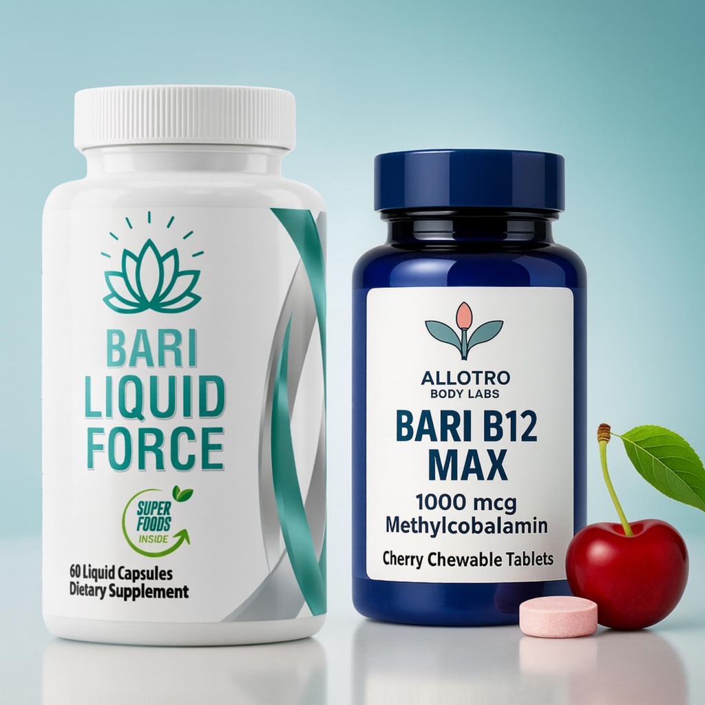 Bariatric Multivitamin and B12 Max Combo Pack | Liquid Filled Multivitamin with Antioxidants, Iron & Sublingual Methylcobalamin B12 for Post Bariatric Surgery, Gastric Sleeve, Bypass, SADI & Lap Band