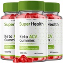 Super Health Keto ACV Gummies - Advanced Weight Loss Formula for Belly Fat, Apple Cider Vinegar Superhealth Gummy Supplement (180 Gummies) (Pack of 3)