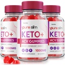 NutraRize (Pack of 3 Pure Slim Keto + ACV Gummies Advanced Weight Loss, Maximum Strength Supplement (180 Gummies)