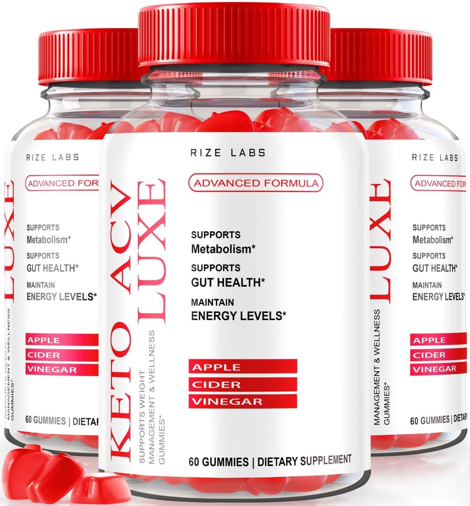 Keto ACV Luxe Gummies for Men & Women Max Formula for Advanced Weight Loss Plus Keto Gummy (180 Gummies) (Pack of 3)