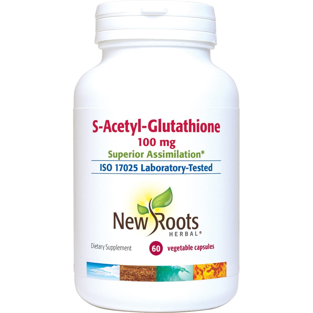 NEU ROOTS HERBAL S-Acetyl-Glutathione, 100mg | Superior Assimilation | Gesunde Aging & Immunität Unterstützung (60 Veg Caps)