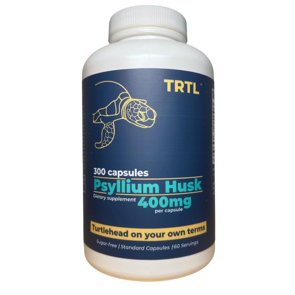 TRTL Psyllium Husk Capsules – 300ct | Fiber Supplement for Gut Health & Regularity | Non-GMO | 2g Psyllium Husk per Serving