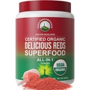 Peak Performance Organic Reds Superfood Powder, Best Tasting Red Juice Super Food w/ 25+ All Natural Ingredients & Polyphenols, Vital for Max Energy and Detox - Raspberry, Elderberry, Beetroot
