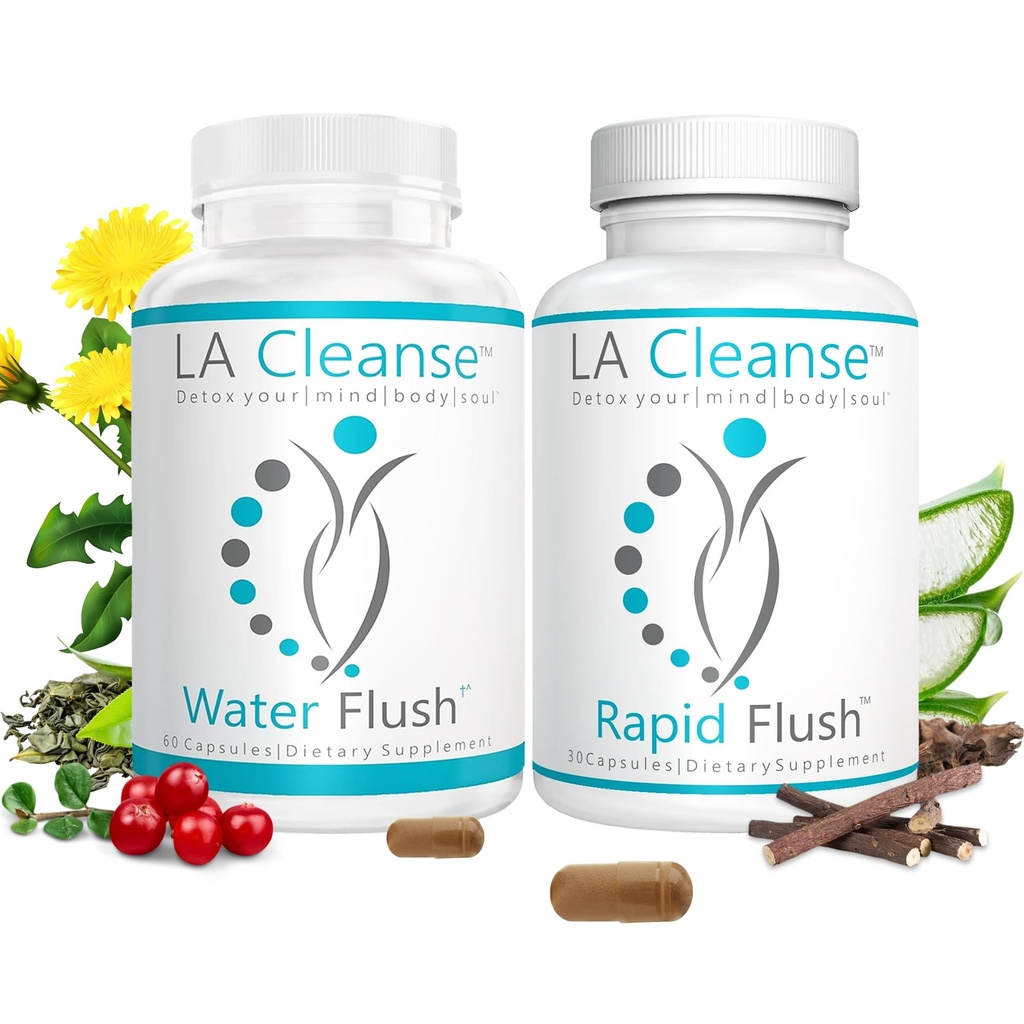 Water Flush Capsules 14 Day Gut & Colon Cleanse Pills Herbal Wellness Formula for Water Balance, Bloating Relief, Gut Cleanse & Digestive Health, Healthy Weight Support