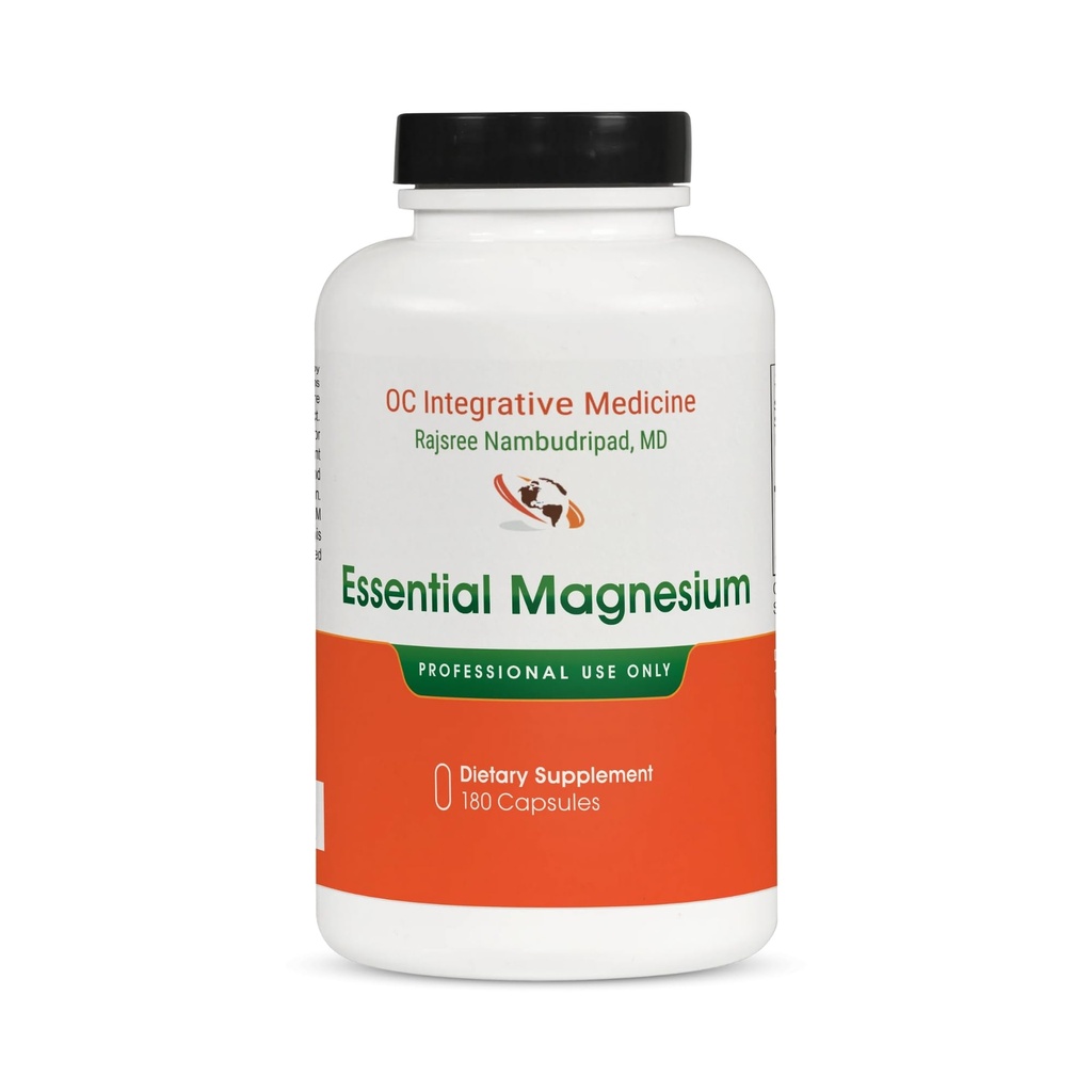 Essential Magnesium by Dr. Rajsree, MD | Supports Restful Sleep, Muscle Relaxation & Bowel Regularity | 3 Highly Absorbable Forms of Magnesium | 180 Capsules