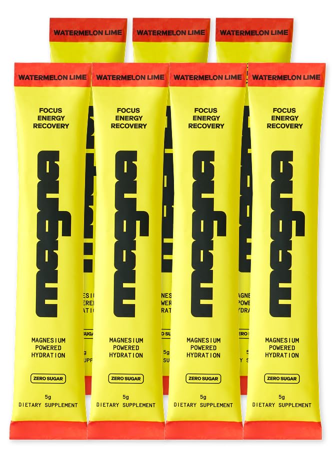 MAGNA Electrolytes Powder Drink Mix for Hydration, Energy & Focus Support with Magnesium L Threonate (7 Servings, Watermelon Lime)