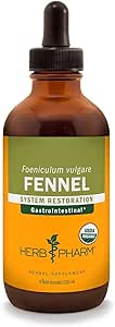 Herb Pharm Certified Organic Fennel Liquid Extract for Digestive System Support - 4 Unze