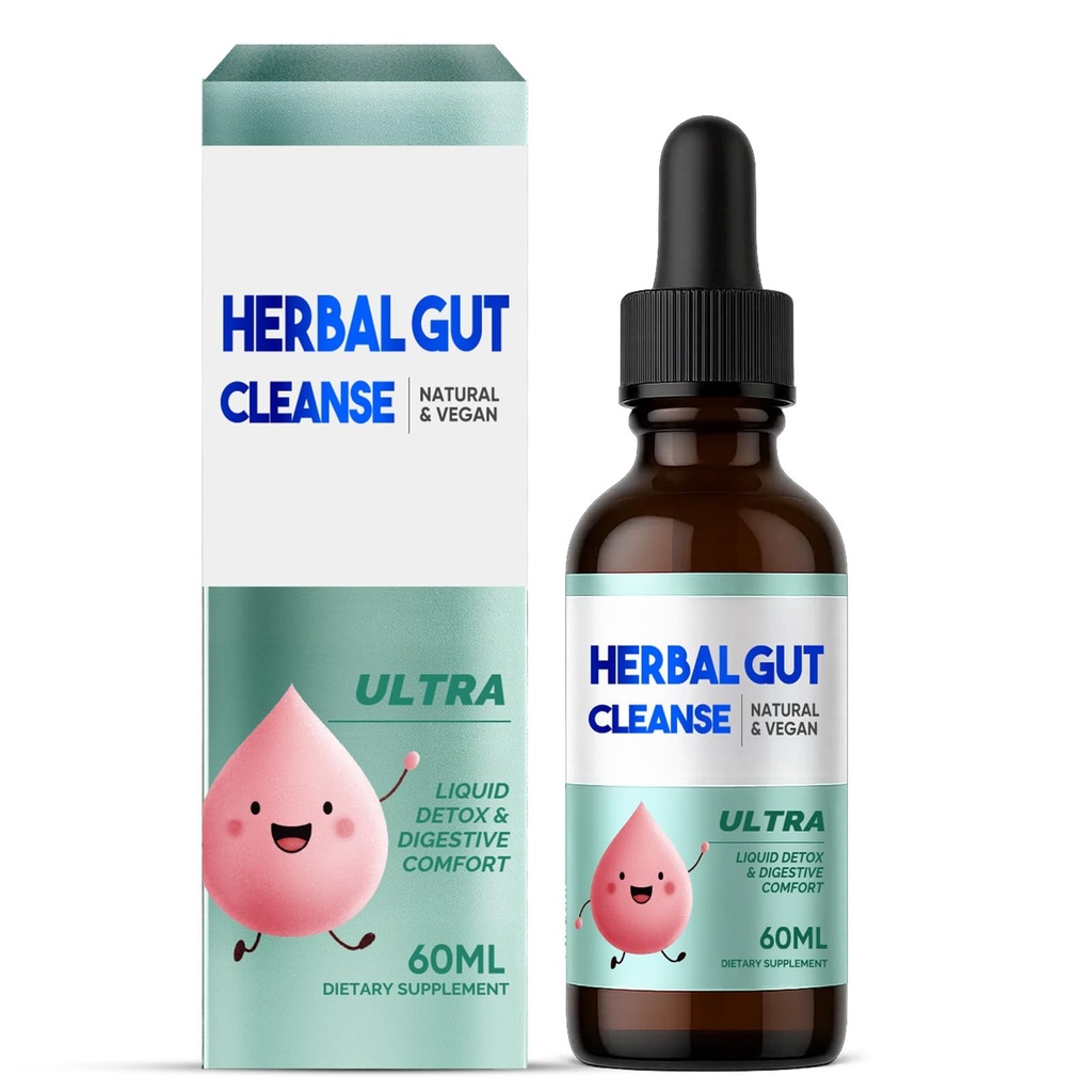 Kids Herbal Gut Cleanse Drops, Parasite Cleanse for Humans Liquid with Wormwood, Black Walnut & Probiotics, Supports Digestive & Overall Gut Health for Children (2 oz)