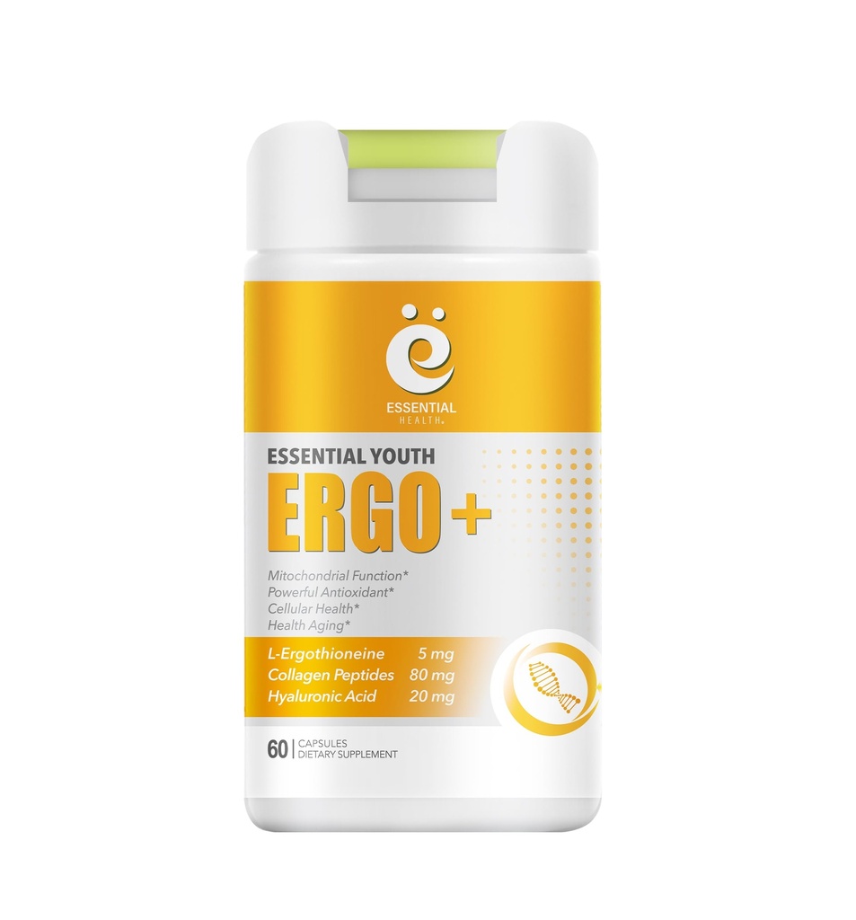 L-Ergothioneine mit Kollagenpeptiden, Hyaluronsäure, Vitamin C und E - Fortgeschrittenes Antioxidans, fördert Langlebigkeit & Gesundes Altern – Glutenfrei, 60 Kapseln (1 Packung)