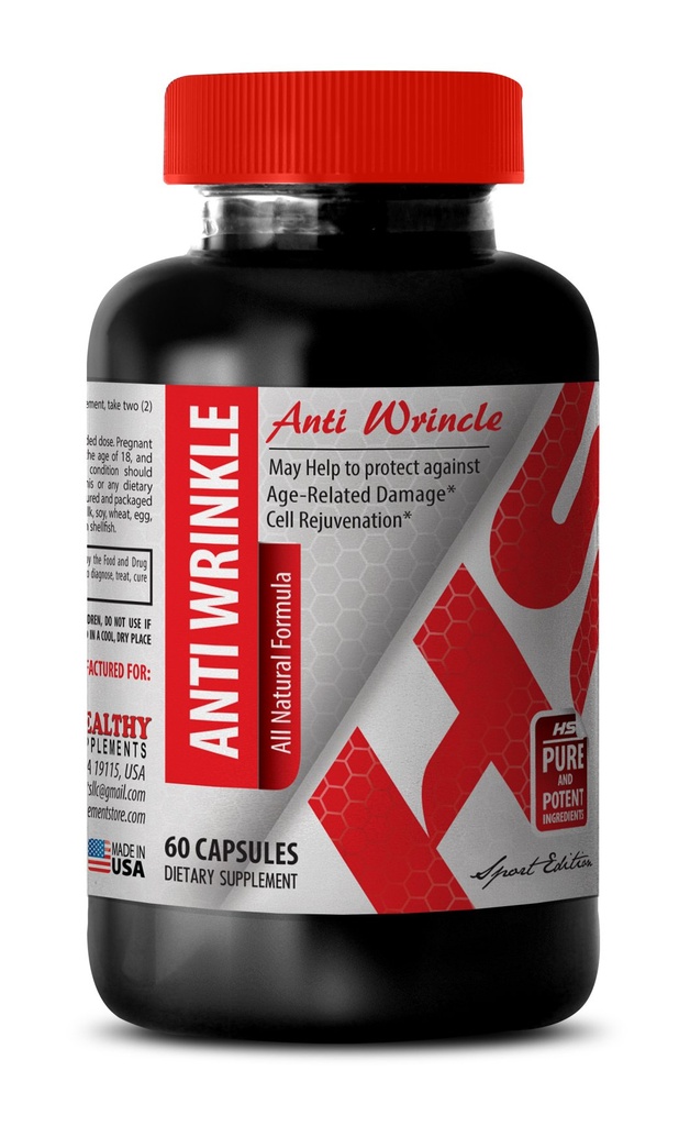 Anti-Wrinkle Complex - Collagen and Green Tea, Anti-Wrinkle Green Tea, Hyaluronic Acid Moisture, Aloe Vera Hydration, Botanical Boost with Turmeric, Anti-Wrinkle botanicals, 1Bot