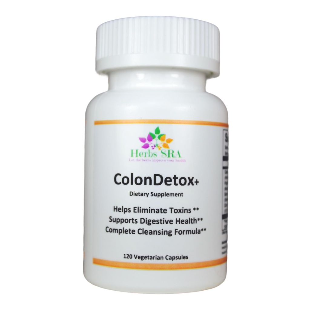 ColonDetox+ Digestive Support Supplement with Cascara Sagrada, Psyllium Husk, Senna & Clove – Supports Digestive Health and Regularity – 120 Vegetarian Capsules