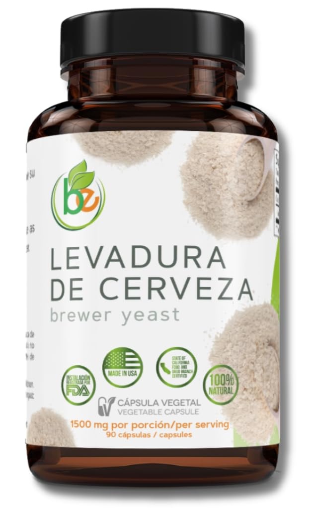 Levadura De Cerveza (Brewer’s Yeast Capsules) – 1500 mg Per Serving, 90 Veggie Caps – 100% Natural, Made in USA – Nutrient-Rich Superfood for Digestive & Immune Support | Dietary Supplement