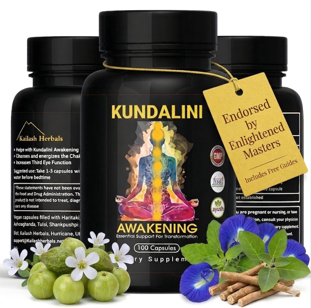 KUNDALINI AWAKENING Herbal Supplement – Ayurvedic Herbal Blend with Ashwagandha, Bacopa, Tulsi, and Haritaki – Supports Spiritual Growth, Chakra activation, Meditation, & Higher Consciousness.